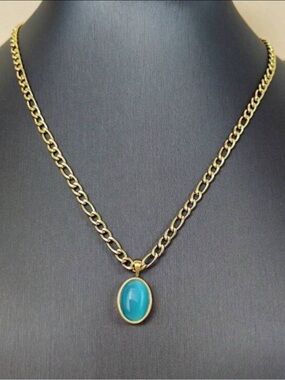 Blue crystal necklace Q1020